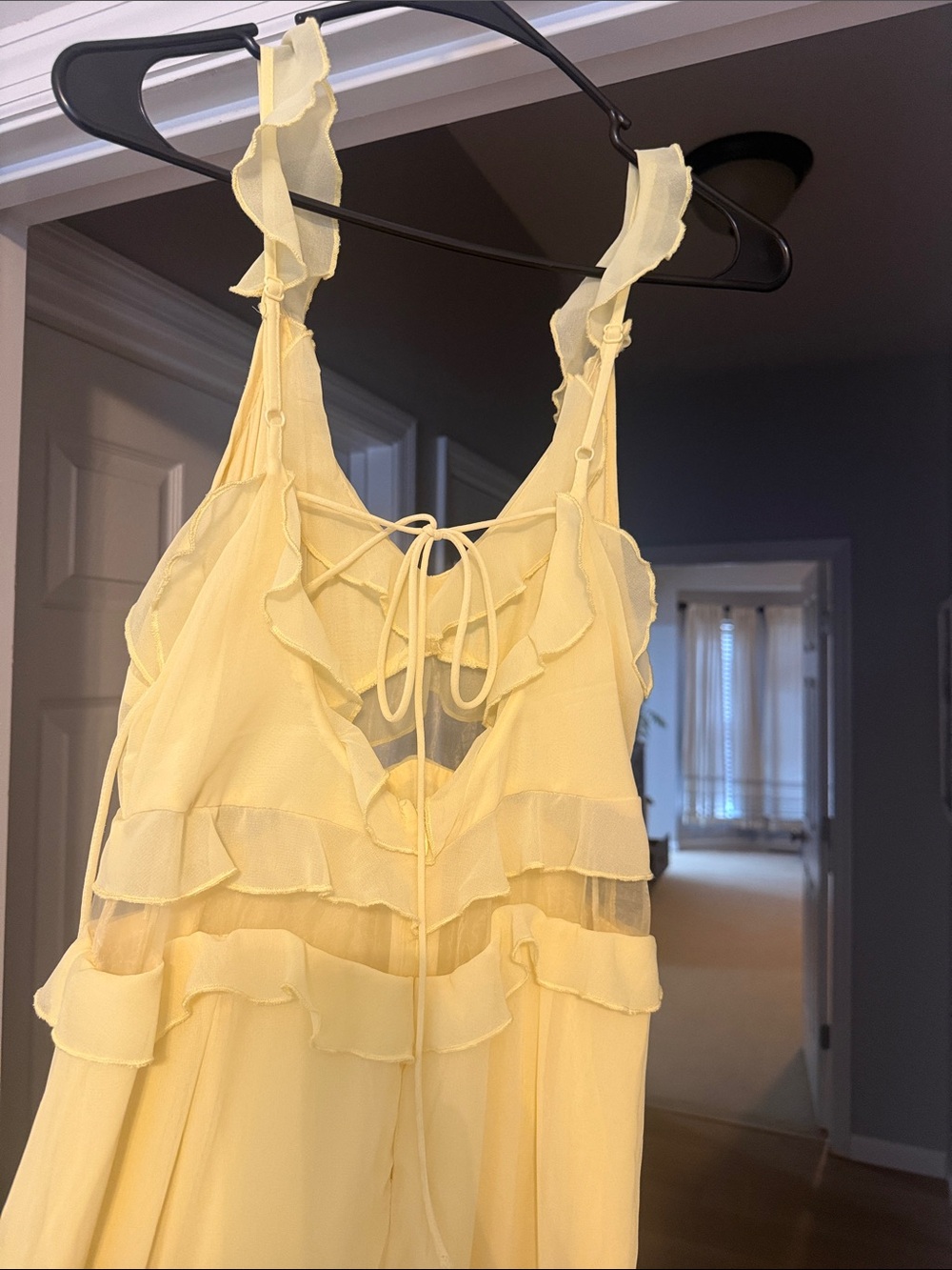 Hello Molly Pale Yellow Ruffle Midi Dress - Picture 2 of 6